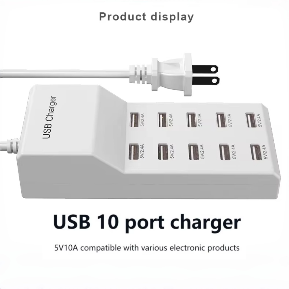 Home Office Of Uk - 10 منافذ USB Hub شاحن سريع