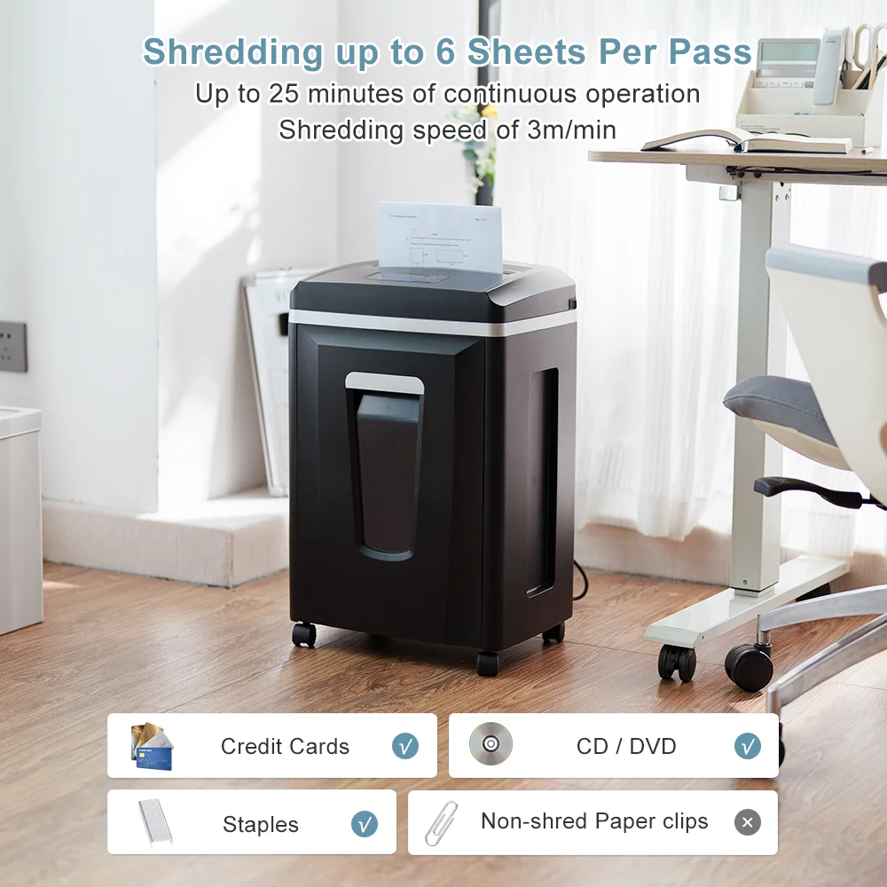 Home Office Paper Shredder - ماكينة تقطيع الورق التجارية شديدة التحمل
