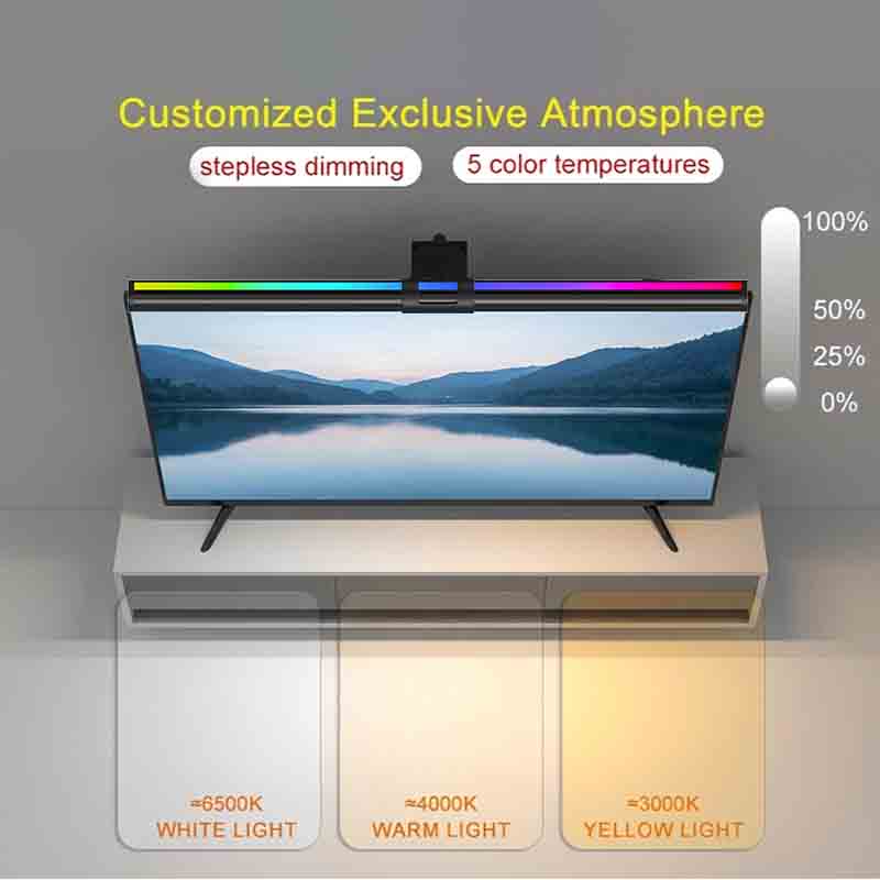 إضاءة RGB بطول 60/80 سم، شريط  - مراجعة Home Office Work وسعره